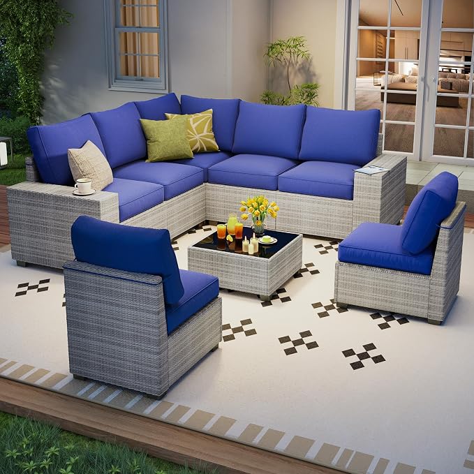 olimix 8 Piece Outdoor Patio Furniture Set, Outdoor Sectional Furniture - Image 6