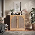 BELLEZE 3 Tier Bookshelf with Double-Arc Door, Modern Bookcase Shelf with by BELLEZE