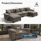 HERA'S HOUSE 158" Modular Sectional Sofa, Oversized U Shaped Couches - Image 2