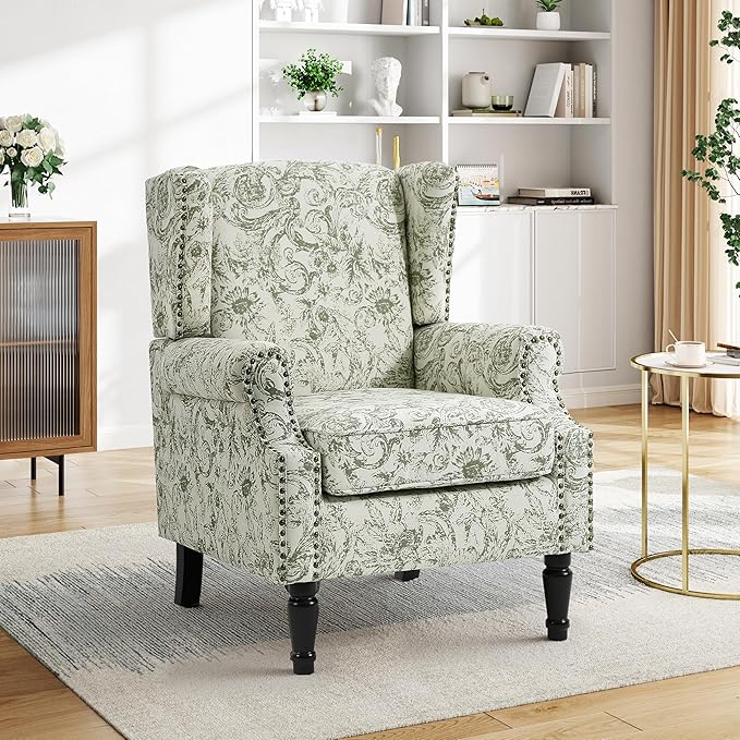 Pia Ricco High Back Floral Accent Chair by PiaRicco