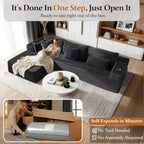 108" Oversized Cloud Sectional Couch, Comfort L Shaped Boneless Couch - Image 3
