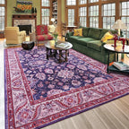 Purple Area Rugs for Living Room, Washable 5x7 Area Rug for Bedroom, Retro by Rtizon