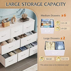 WLIVE 8 Drawer Dresser for Bedroom, Fabric White Dresser - Image 5