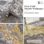 BAYYA Faux Marble Contact Paper Waterproof Countertop Peel and Stick Wallpaper - Image 2
