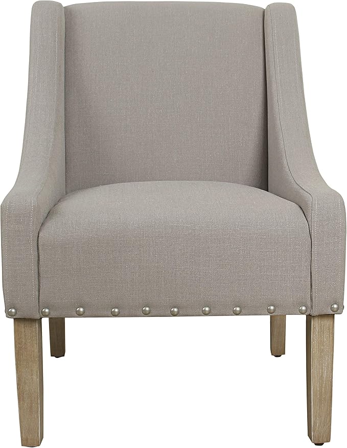 Homepop Home Decor | Upholstered Classic Swoop Arm Accent Chair | Accent Chairs - Image 4