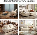 LINSY HOME 90" Modular Cloud Love Seat Sofa, Corduroy Soft Sectional Couch - Image 7