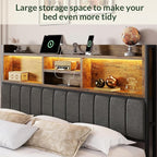 LARMACE King Bed Frame with 6 Storage Drawers, Bed Frame King Size with Linen - Image 5