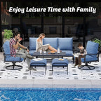 HOMREST Patio Furniture Sets 7 PCS Outdoor Metal Conversation Sets, 360 Degree - Image 7