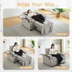 Auvsoce 3-in-1 Folding Convertible Sofa Bed Set of 2, Sleep Couch - Image 6