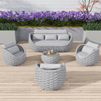 TWT 6-Piece Aluminum Patio Furniture Set, Modern Outdoor Conversation Set - Image 7