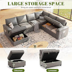 108 Inch Faux Leather Modular Sectional Sofa - Image 6