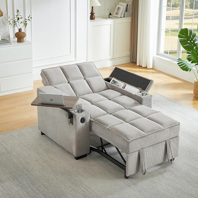 Auvsoce 3-in-1 Folding Convertible Sofa Bed Set of 2, Sleep Couch - Image 8