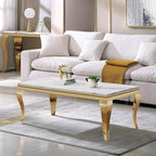 Henf 47" Modern White Faux Marble Center Table by Henf