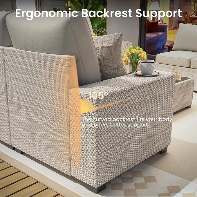 olimix 8 Piece Outdoor Patio Furniture Set, Outdoor Sectional Furniture - Image 8