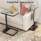 Driftwood Grey TV Tray Table, Adjustable Height & Rounded Metal Corners - Image 6