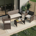 Garvee 4-Piece Patio Furniture Set, PE Rattan Outdoor Conversation Set - Image 8