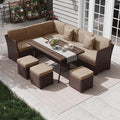 KIGOTY 7 Piece Patio Furniture Set, Outdoor PE Wicker Rattan Outdoor Dining Set by KIGOTY
