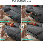 LINSY HOME Sectional Sofa with Pull Out Bed, 4 Seats Corduroy Reversible - Image 5