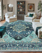 RELEANY Area Rugs 10'x14' Washable Non-Slip, Floral Vintage Distress Print - Image 3