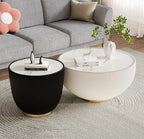 SSLine Bowl-Shape Coffee Table Set of 2 Modern Sintered Stone Top Nesting by SSLine