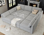 Oversized Modular Sectional Sleeper Couch, Solid Wood Frame, Removable Washable - Image 3
