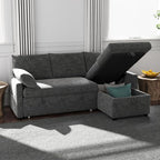 Sofa Bed, Apartment and Hotel, Dark Gray | Chenille Fabric by Winlice