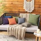 MIULEE Pack of 2 Decorative Outdoor Solid Waterproof Throw Pillow Covers Faux - Image 4