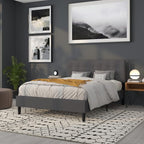 Flash Furniture Bedford Tufted Upholstered Queen Size Headboard in Dark Gray - Image 7