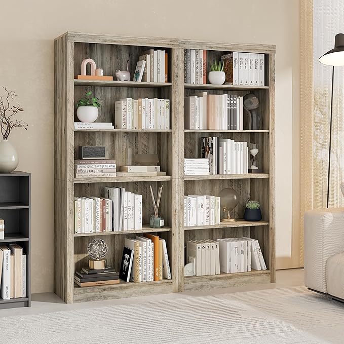 GarveeHome 71 in Tall Bookcase, Wooden Bookshelf - Image 8