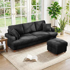 87" L shape Corduroy Couch, Sofa No Tool Assembly, Comfy Couches by Kidirect