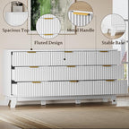 BORNOON Fluted 9 Drawer Dresser, 57.1" Wide Modern Boho Chest of Drawers - Image 5