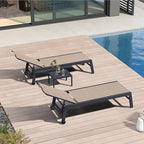 PURPLE LEAF Patio Chaise Lounge Set 4 Pieces Aluminum Outdoor Lounge Chairs by PURPLELEAF