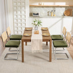 Zesthouse Mid Century Modern Dining Chairs Set of 4, Natural Rattan Dining by Zesthouse