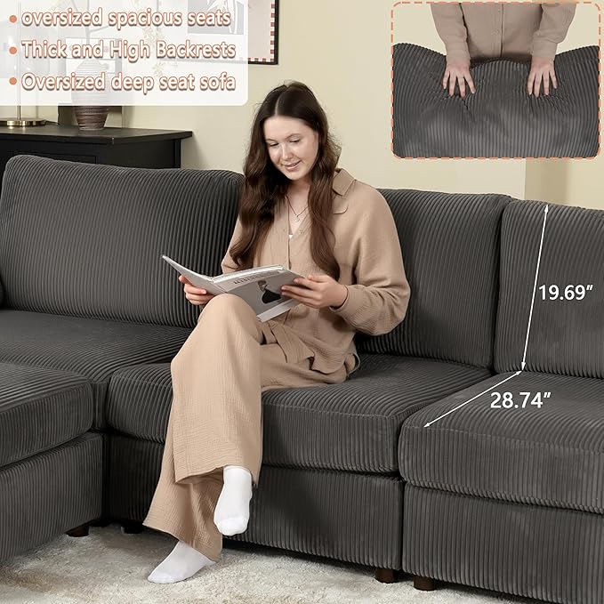 EASE MOOSE Oversized Modular Sectional Sofa, Extra Large L Shape Sectional - Image 9