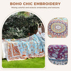 LUTBM Boho Throw Blanket for Couch Sofa Chair Cotton Summer Blankets for - Image 4