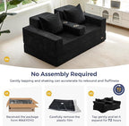 MAXYOYO Loveseat Sofa Bed, 4 in 1 Convertible Boneless Couch Folding Recliner - Image 5