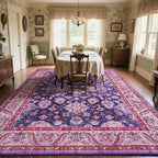 Purple Area Rugs for Living Room, Washable 5x7 Area Rug for Bedroom, Retro - Image 7