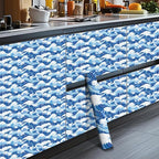 HOMETITUTE Ocean Blue Wave Pattern Wallpaper Peel and Stick Self Adhesive Vinyl - Image 5