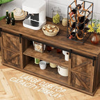 Shahoo Farmhouse Sideboard Buffet Cabinet, Coffee Bar Storage - Image 4