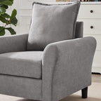 Mid-Century Accent Chairs Set of 2, Modern Linen Fabric Armchair - Image 6