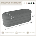 Busaurus Storage Ottoman Bench 49.2 Inch Upholstered Fabric Storage Bench - Image 2