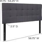 Flash Furniture Bedford Tufted Upholstered Full Size Headboard in Dark Gray - Image 2