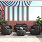 TWT Outdoor Patio Furniture Set-5 Pieces Aluminum Sectional Sofa, Metal Patio - Image 8