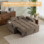 Auvsoce 65'' Chaise Lounge Chair Indoor, 3-in-1 Convertible Sofa Bed - Image 4