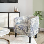 BELLEZE Living Room Chairs Set of 2, Linen Round Accent Barrel Chairs, Club Tub - Image 2