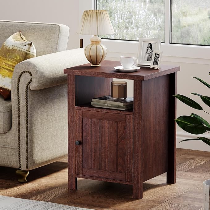 ChooChoo Farmhouse Nightstands Set of 2, Rustic Vintage End Side Table - Image 2
