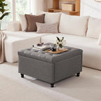 Weture 30 Inch Large Square Storage Ottoman Coffee Table, Oversized Square - Image 7