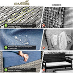 ovios 10 Pieces Patio Furniture Set, Outdoor Wicker Sofa Couch - Image 9