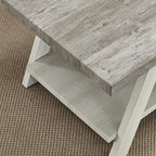 Roundhill Furniture Athens Contemporary Two-Tone Wood Shelf Side Table - Image 4