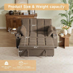 Auvsoce 65'' Chaise Lounge Chair Indoor, 3-in-1 Convertible Sofa Bed - Image 2
